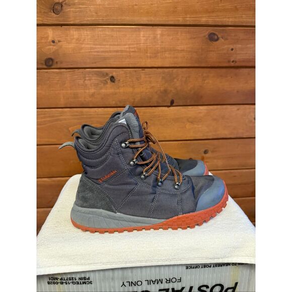 Columbia Men\'s Fairbanks Omni-Heat Boots gray/orange Sz 11 main image 8
